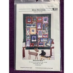 quilt pattern winter memories snowmen 53" x 68"